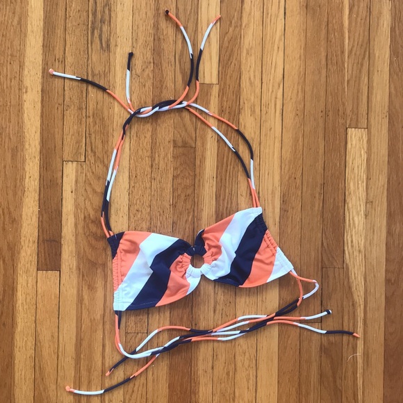 Victoria’s Secret striped O-ring halter bikini top - Picture 3 of 10